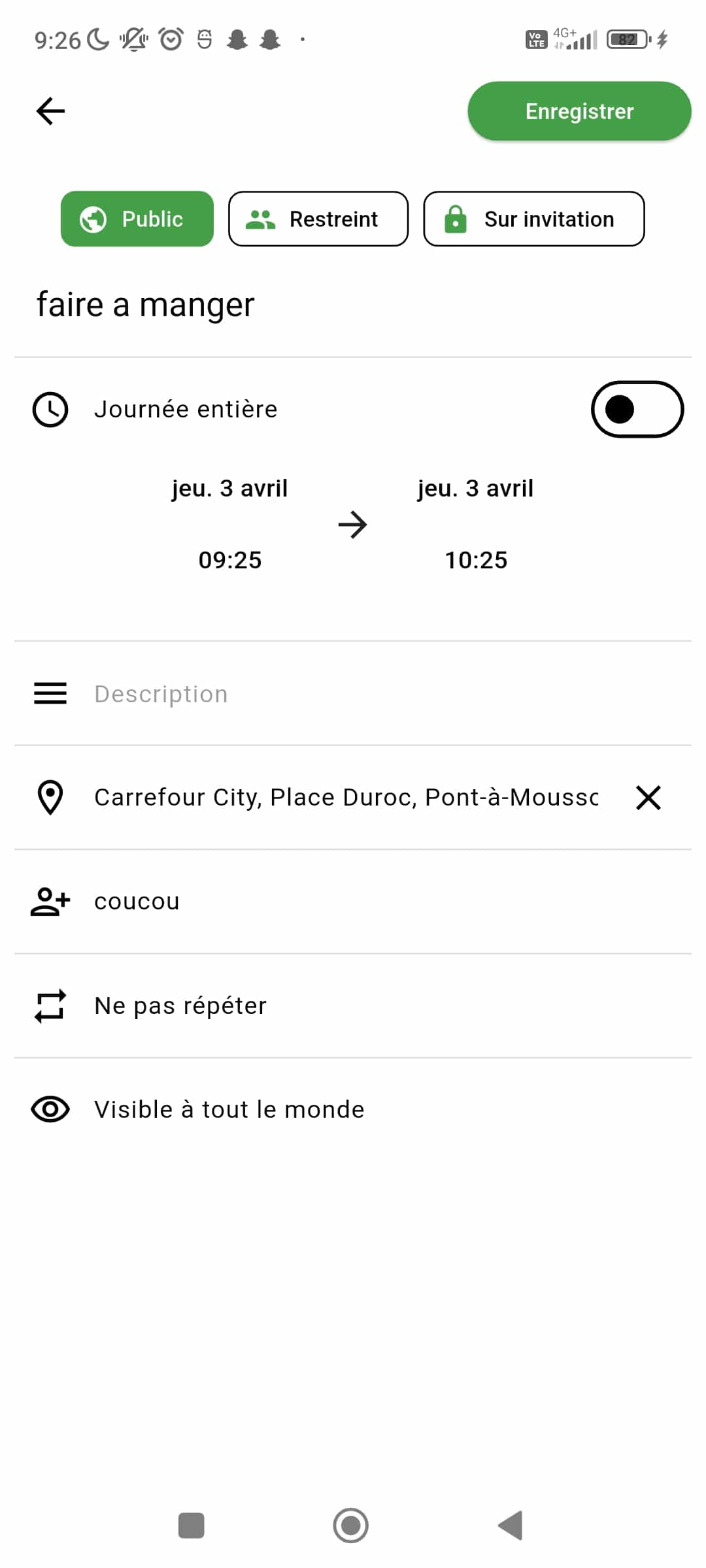 Application mobile